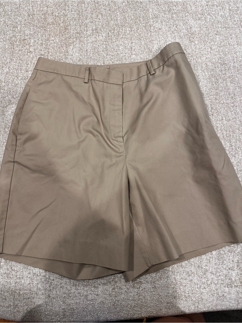 Tailored High-Waist Khaki Shorts